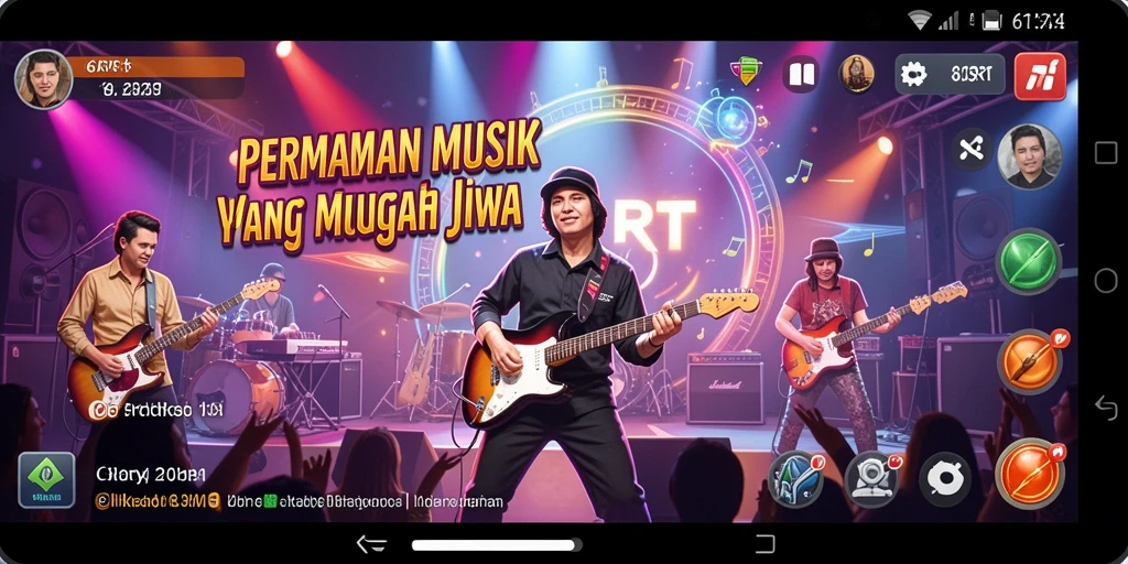 Tampilan gameplay 6RT dengan pengalaman musik yang interaktif.