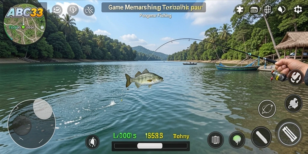 Tampilan gameplay Fishing yang seru dan mendebarkan.