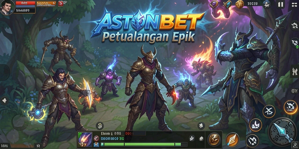 Gameplay menarik di dunia fantasi ASTONBET dengan pertempuran dan eksplorasi.
