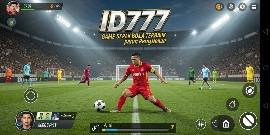 Tampilan gameplay sepak bola yang mendebarkan dalam ID777.