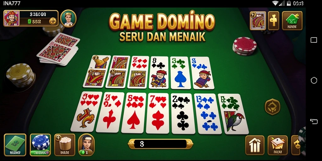 Screenshot gameplay <strong>INA777</strong> yang menampilkan momen seru permainan domino.