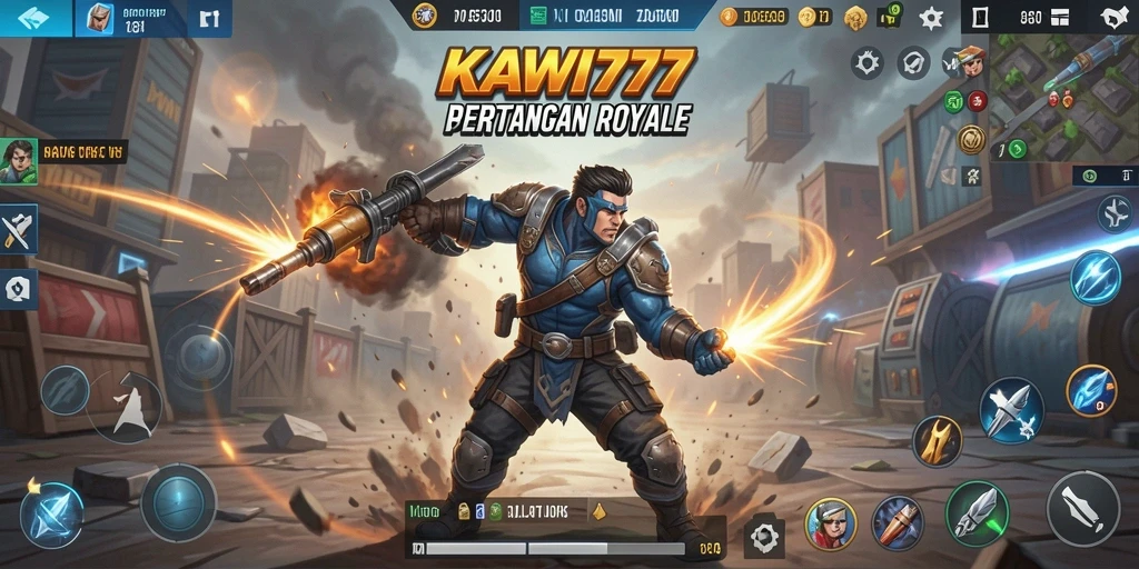 Screenshot KAWI777 menampilkan aksi intense dalam pertarungan Battle Royale.