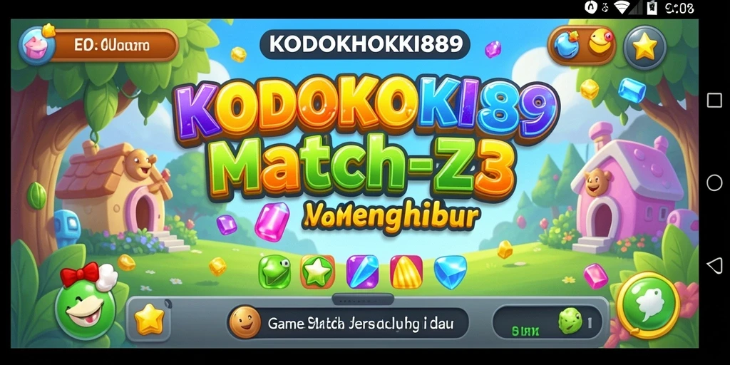 Tampilan gameplay KODOKHOKI889 dengan aksi Match-3 yang seru.