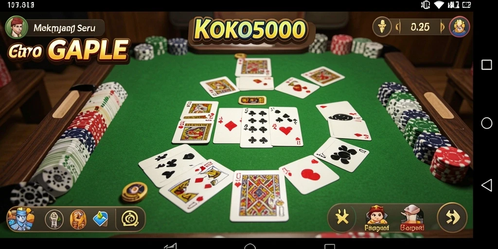 Tangkapan layar menunjukkan gameplay seru KOKO5000 dalam permainan Gaple.