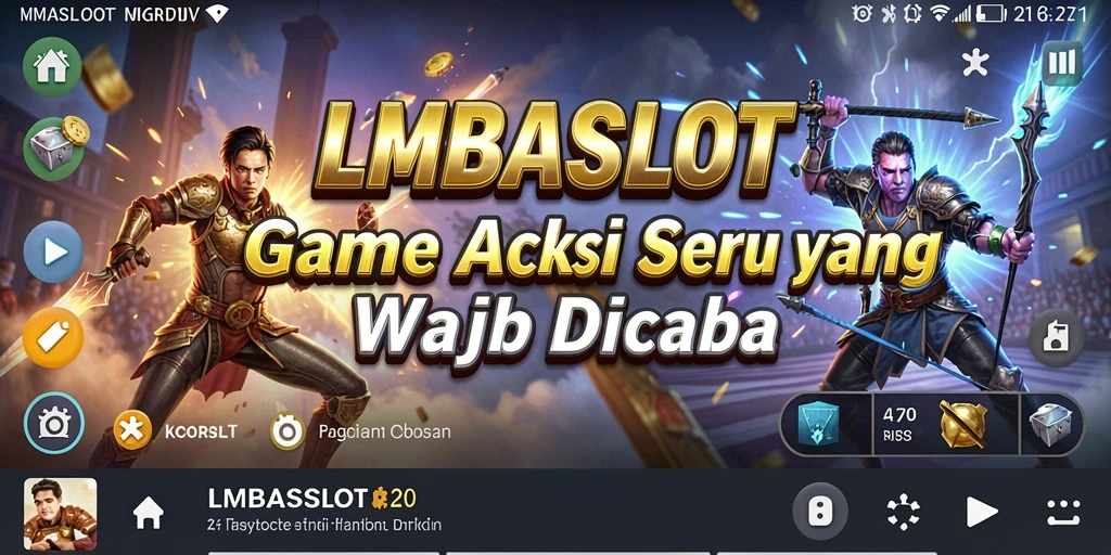 Tampilan gameplay LMBASLOT yang mendebarkan dan penuh aksi.