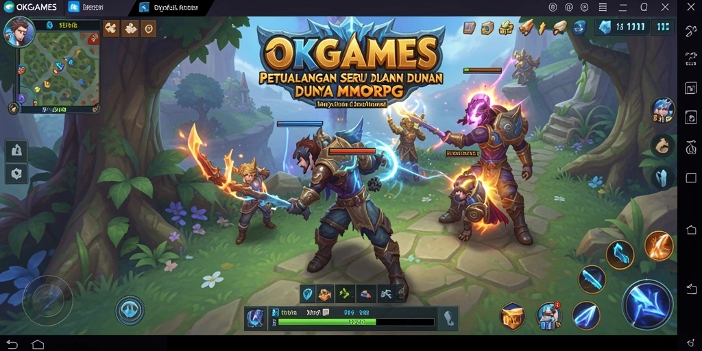 Tangkapan layar gameplay OKGAMES yang menunjukkan aksi pertarungan seru.