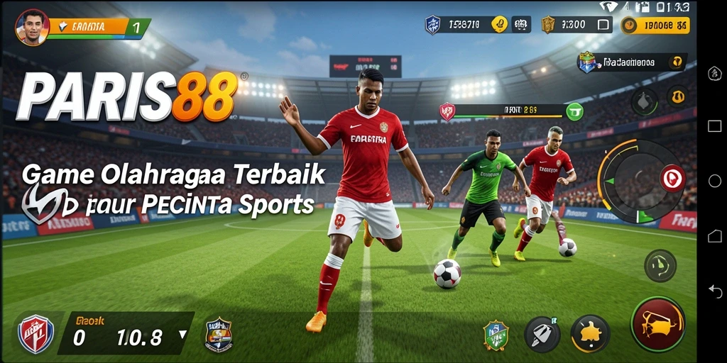 Tampilan gameplay mendebarkan di PARIS88 dengan aksi olahraga yang seru.