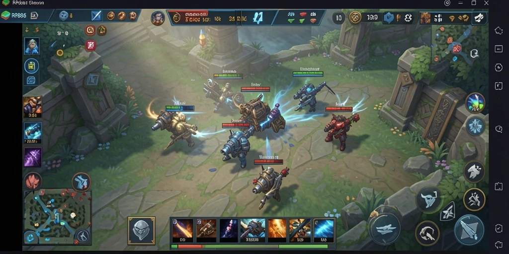 Screenshot menunjukkan interaksi dan strategi dalam gameplay RP886.