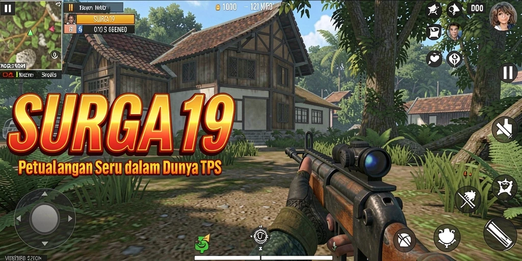 Tampilan gameplay seru di SURGA19 dengan aksi menembak yang mendebarkan.
