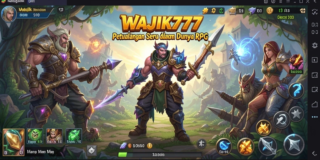 Tampilan aksi epik dalam gameplay RPG WAJIK777.